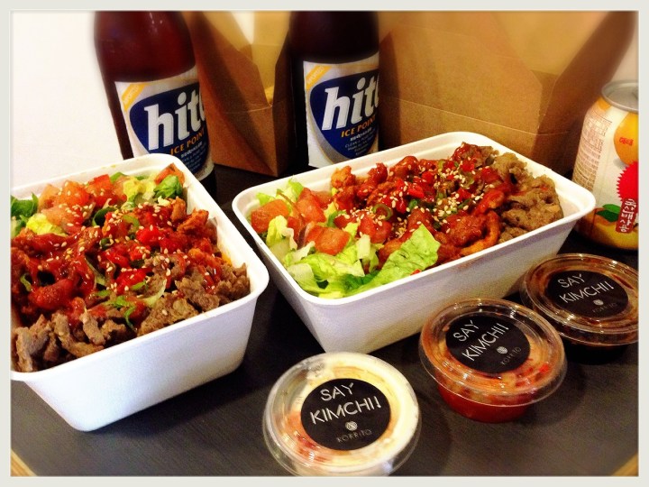 Korrito Rice Box Option with all meats & Hite Beer